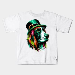 German Longhaired Pointer's Saint Patrick's Day Joy Kids T-Shirt